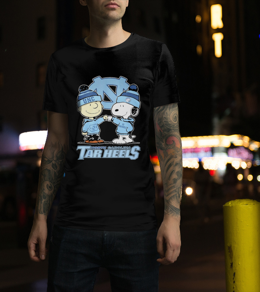 UNC Tar Heels Peanuts Characters Fit Bump North Carolina 2026 T-Shirt