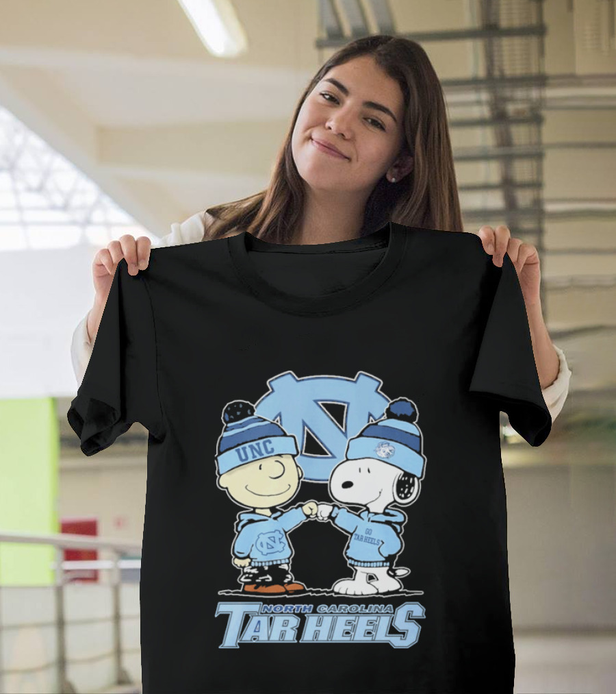 UNC Tar Heels Peanuts Characters Fit Bump North Carolina 2026 T-Shirt