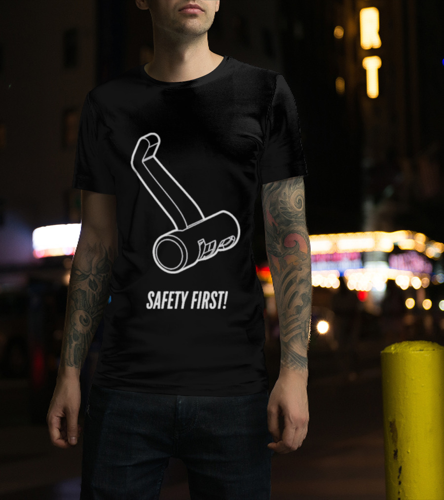 Safety First Bike Lock Sketch T-Shirt