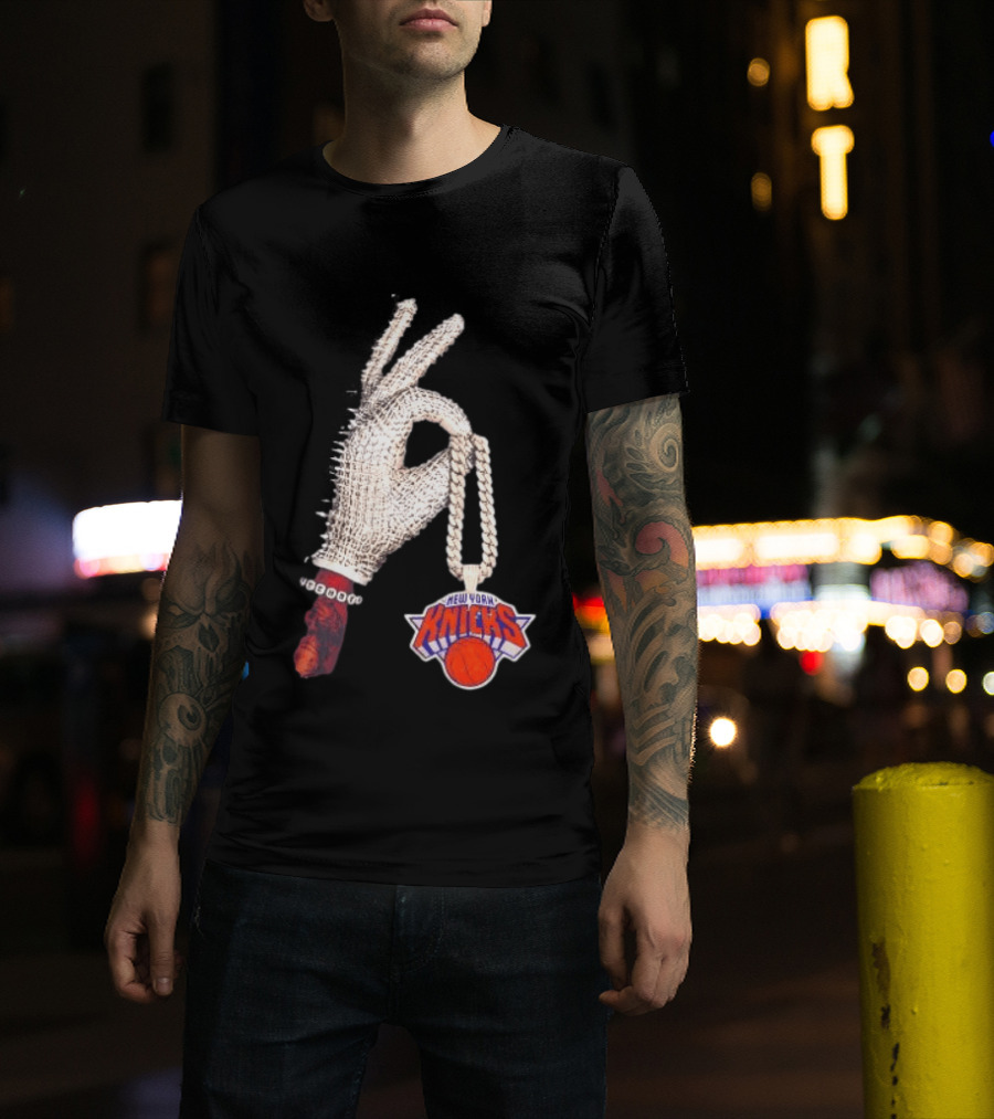 Jalen Brunson New York Knicks Diamond Chain Glove Drake Iceman NBA Basketball T-Shirt