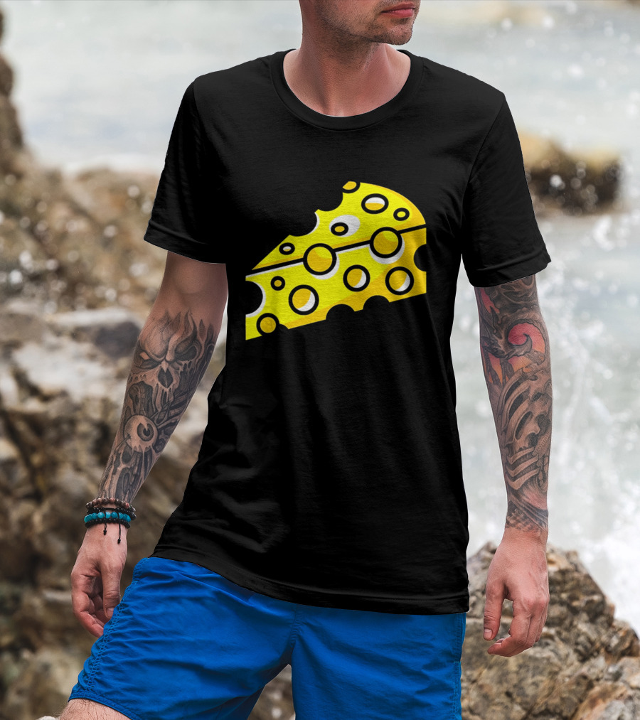 Swiss Cheese Hole Yellow Food Slice Dairy Snack Culinary T-Shirt