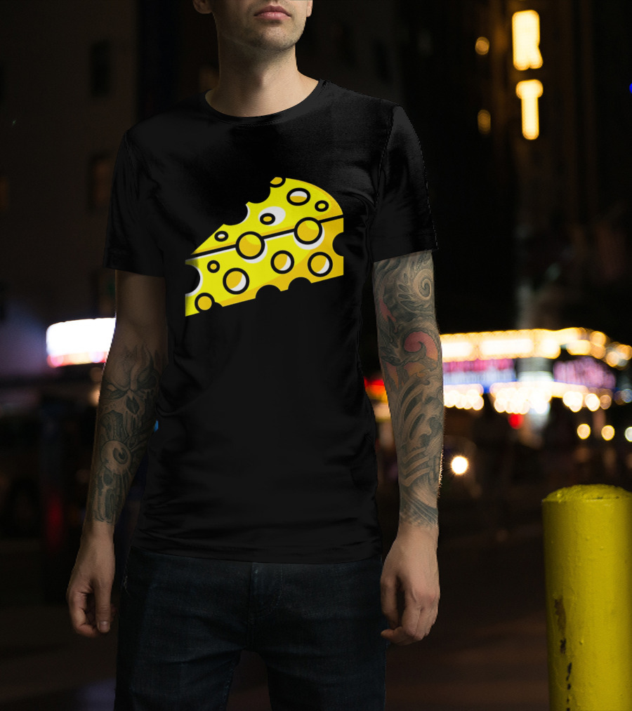 Swiss Cheese Hole Yellow Food Slice Dairy Snack Culinary T-Shirt