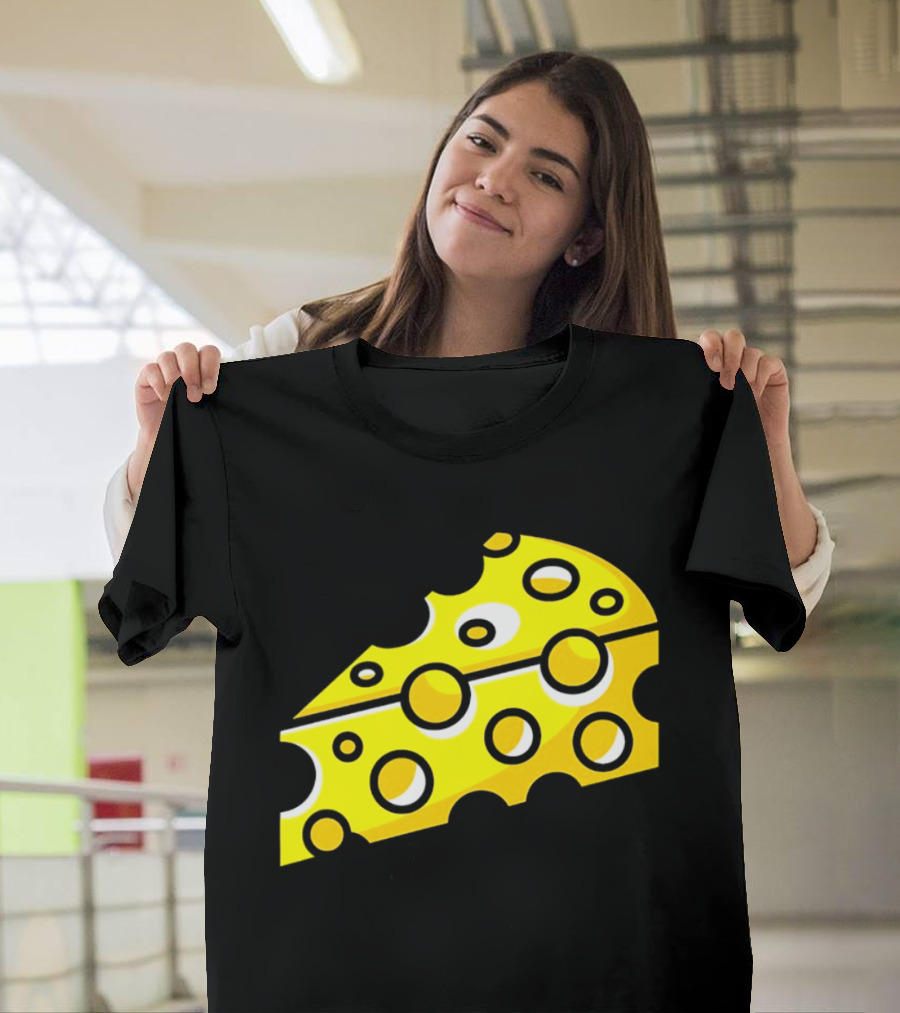 Swiss Cheese Hole Yellow Food Slice Dairy Snack Culinary T-Shirt