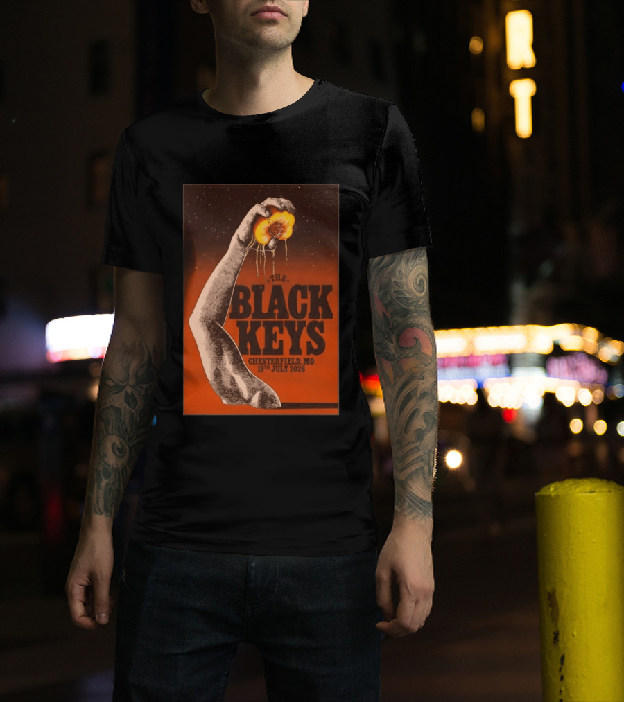 The Black Keys Chesterfield MO 19th July 2026 Hand Peach T-Shirt
