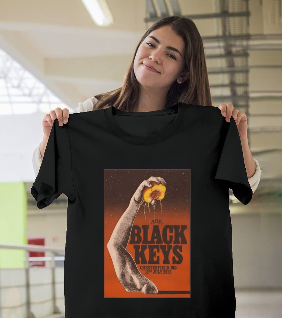 The Black Keys Chesterfield MO 19th July 2026 Hand Peach T-Shirt