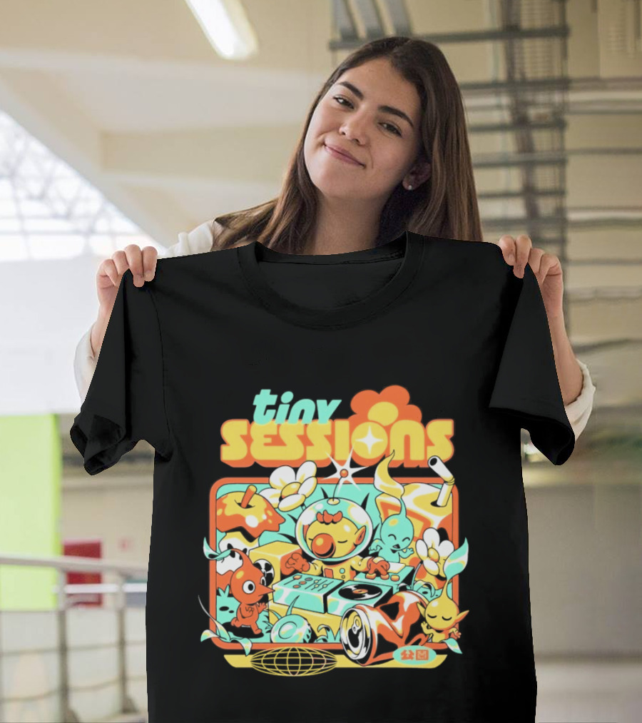 Tiny Sessions Robot DJ And Dancing Creatures T-Shirt
