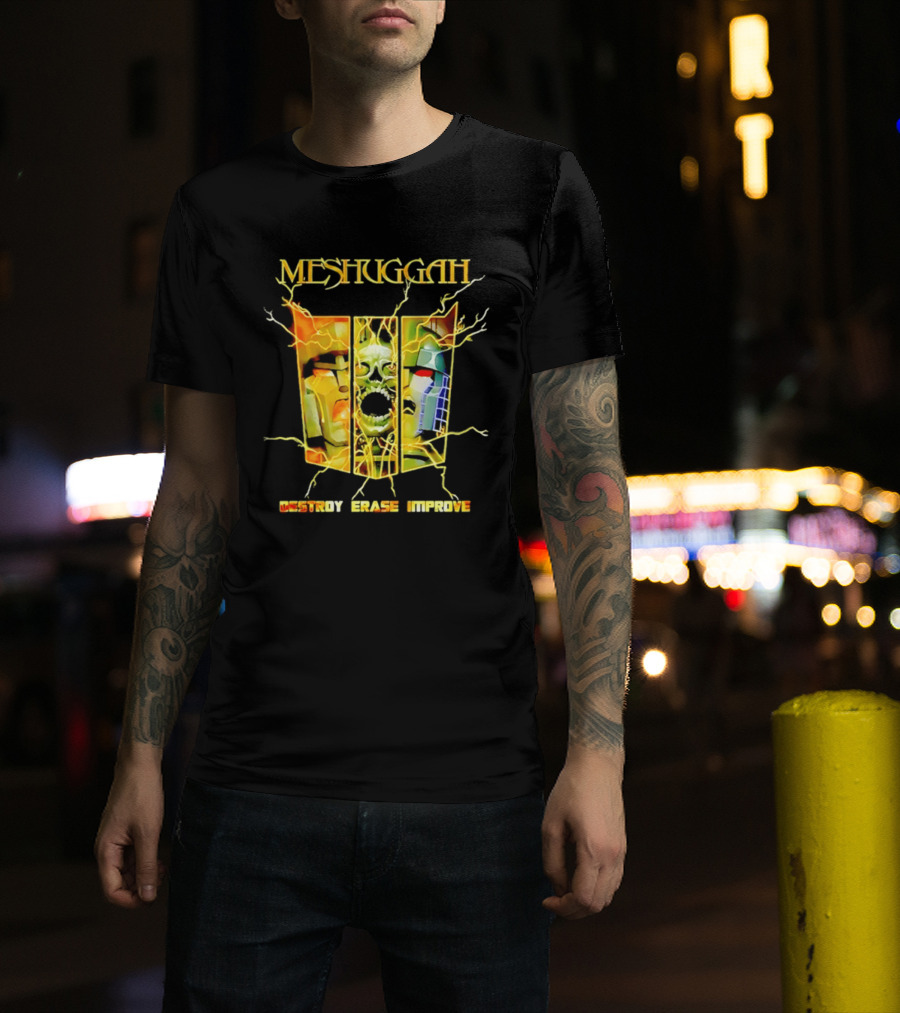 Meshuggah Destroy Erase Improve Skull T-Shirt