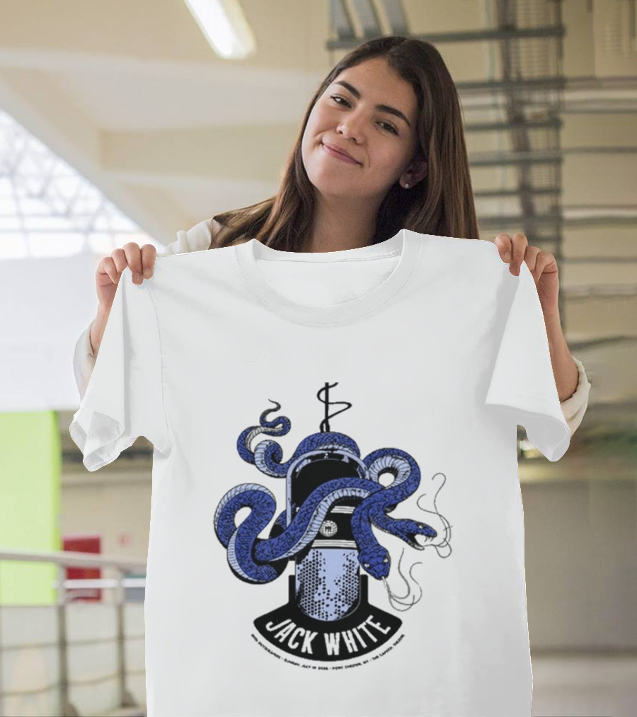 Jack White Chester New York 2026 Event Snake Wrapped Microphone T-Shirt