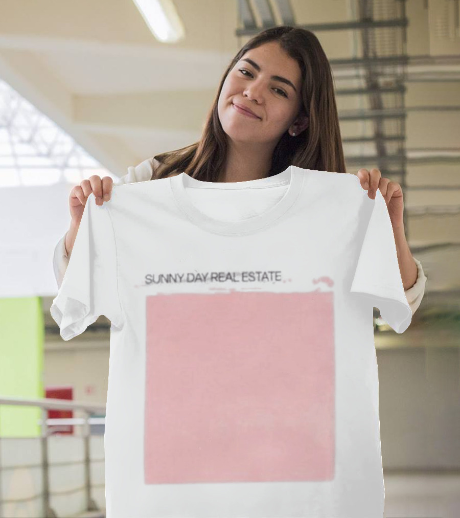 Sunny Day Real Estate LP2 Pink Album Art And Gray Watermark T-Shirt