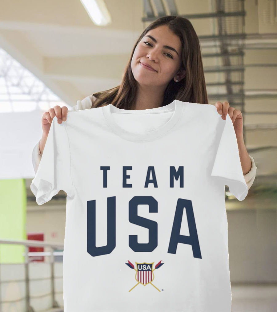 Team USA Summer Games Rowing American Shield With Crossed Oars T-Shirt