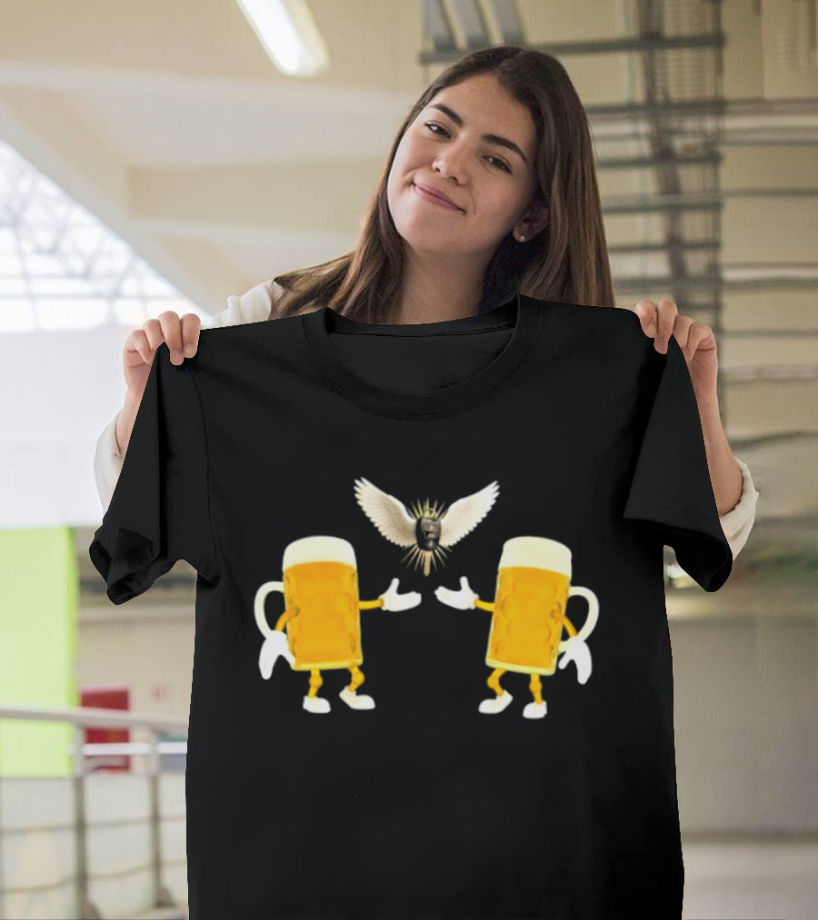 Beers And Car Keys Angel Meme With Winged Creature And Beer S T-Shirt