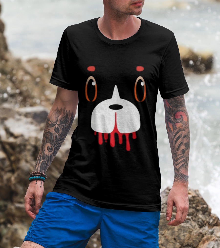 Final Space Mooncake Face Cartoon Character Dripping Red T-Shirt