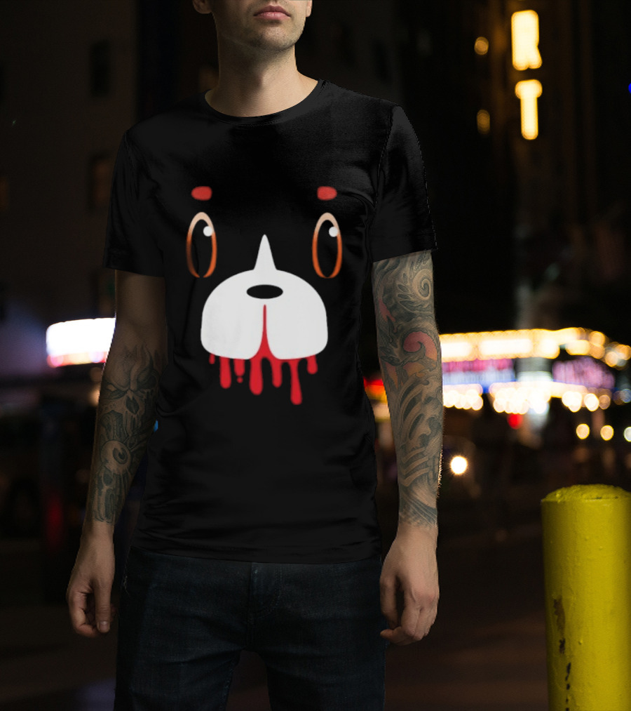 Final Space Mooncake Face Cartoon Character Dripping Red T-Shirt