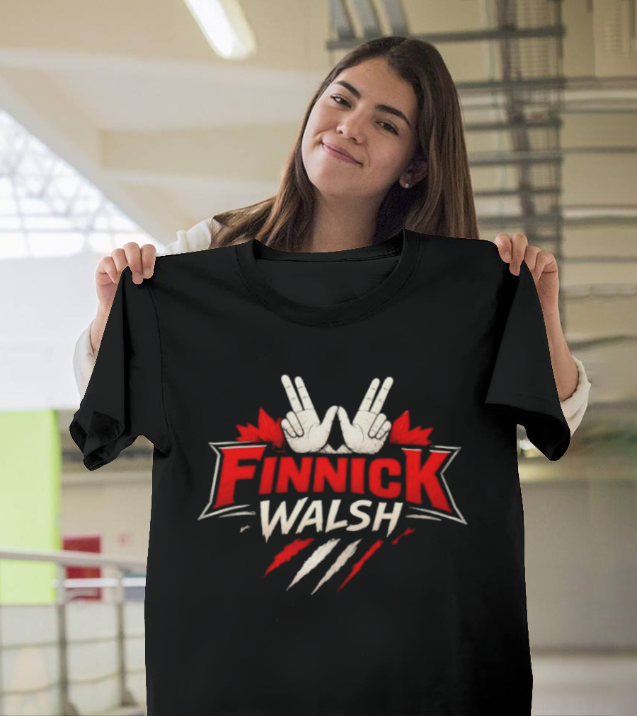 Finnick Walsh Victory Sign Claw Mark Maple Leafs T-Shirt