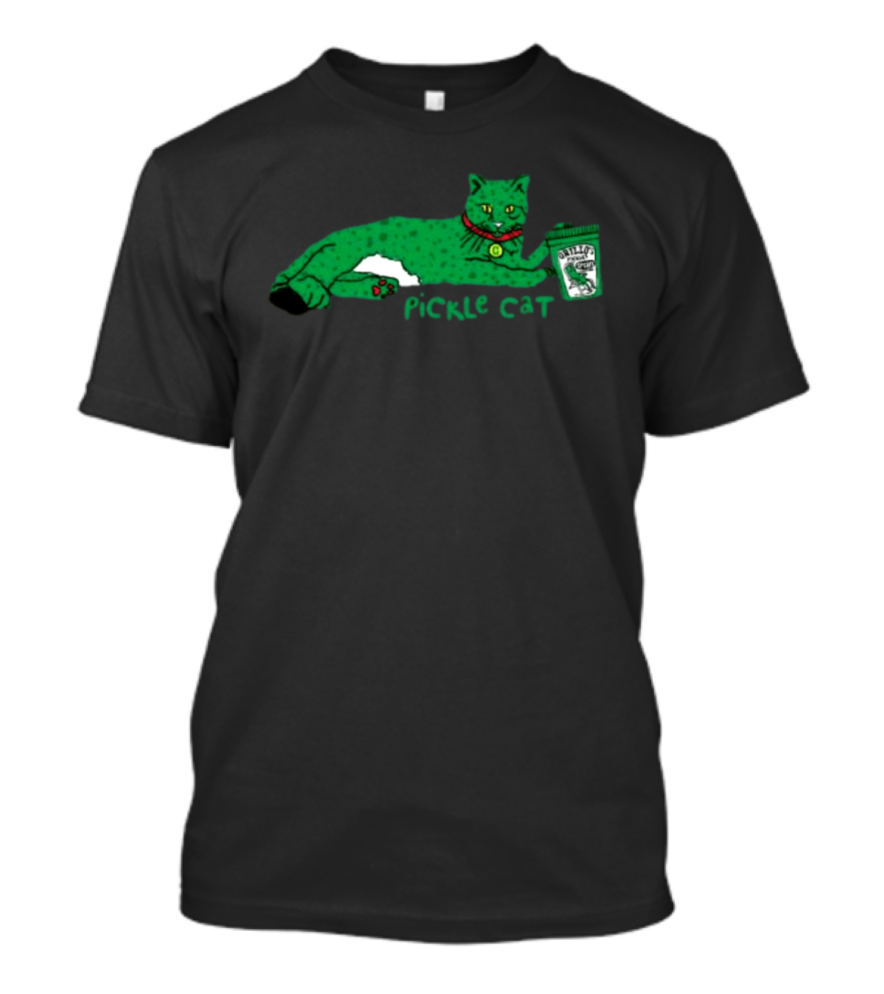 Grillos Pickle Cat With Grillos Pickles Jar T-Shirt