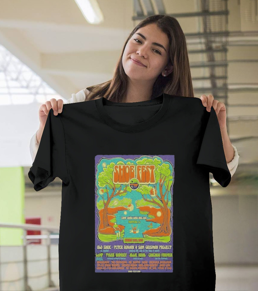 Shoe Fest August 29 31 2025 Camp Shaw Waw Nas See Manteno IL Old Shoe Peter Rowan Sam Grisman Project Tyler Ramsey Allie Kral Chicago Farmer T-Shirt