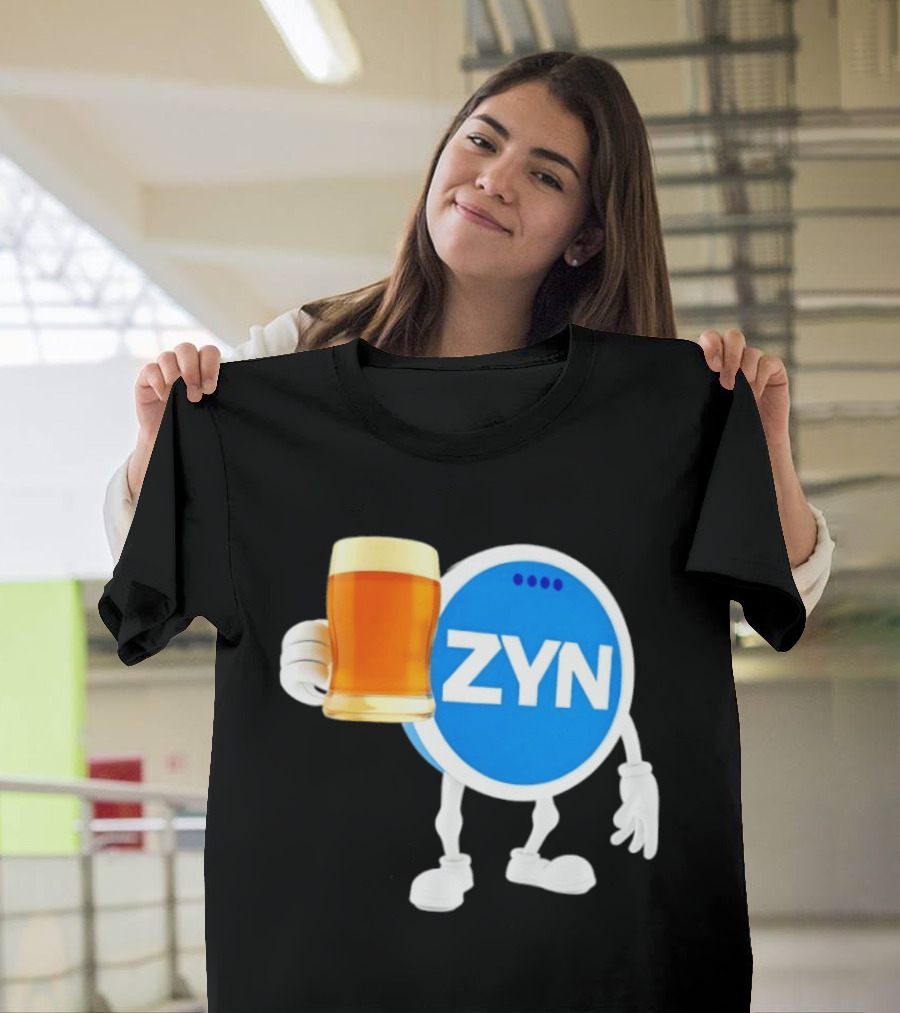 ZYN Snus Beer Character Holding T-Shirt