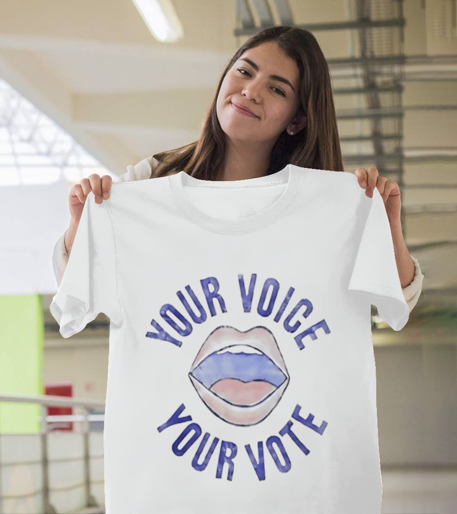 Alana Thompson Your Voice Your Vote Red And Blue Lips T-Shirt