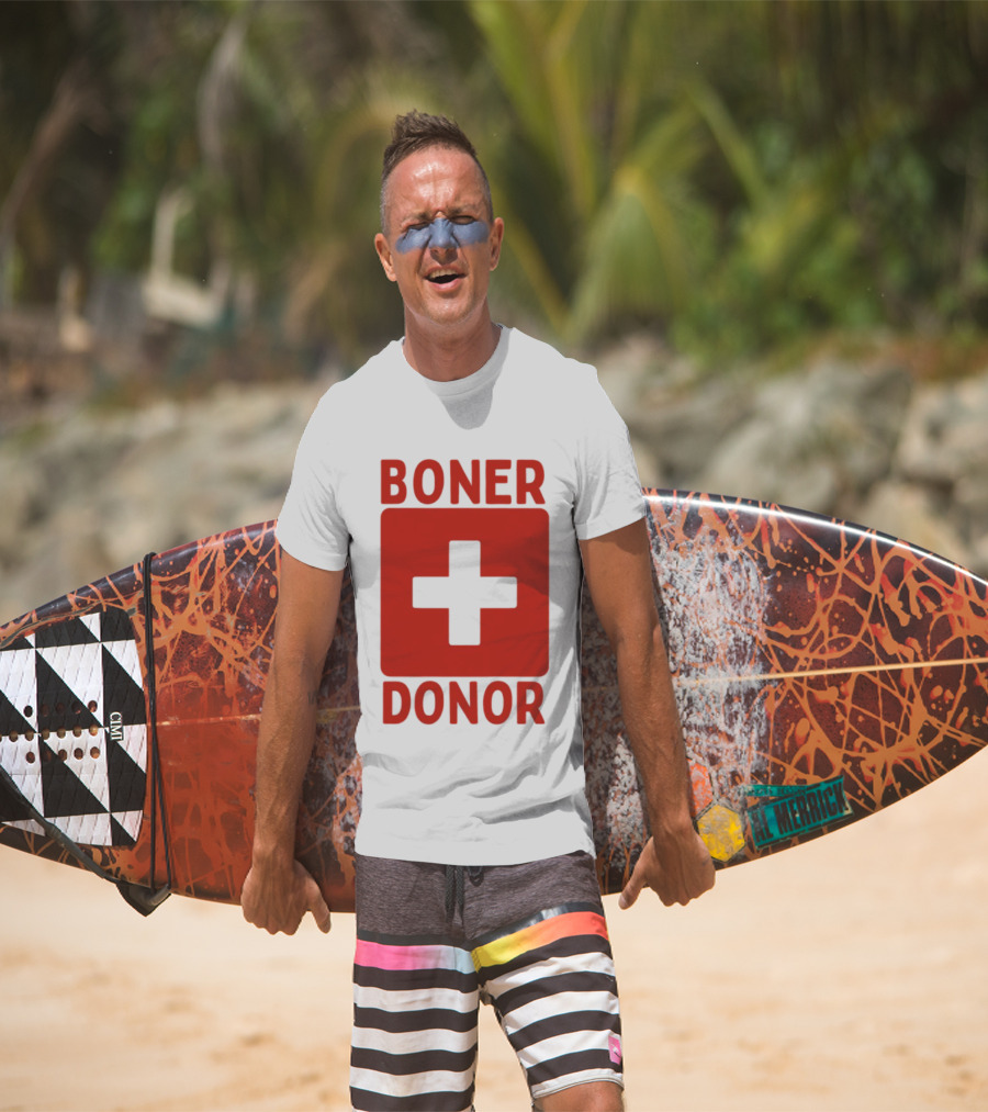 Boner Donor Sarcastic Adult Humor Red Cross T-Shirt