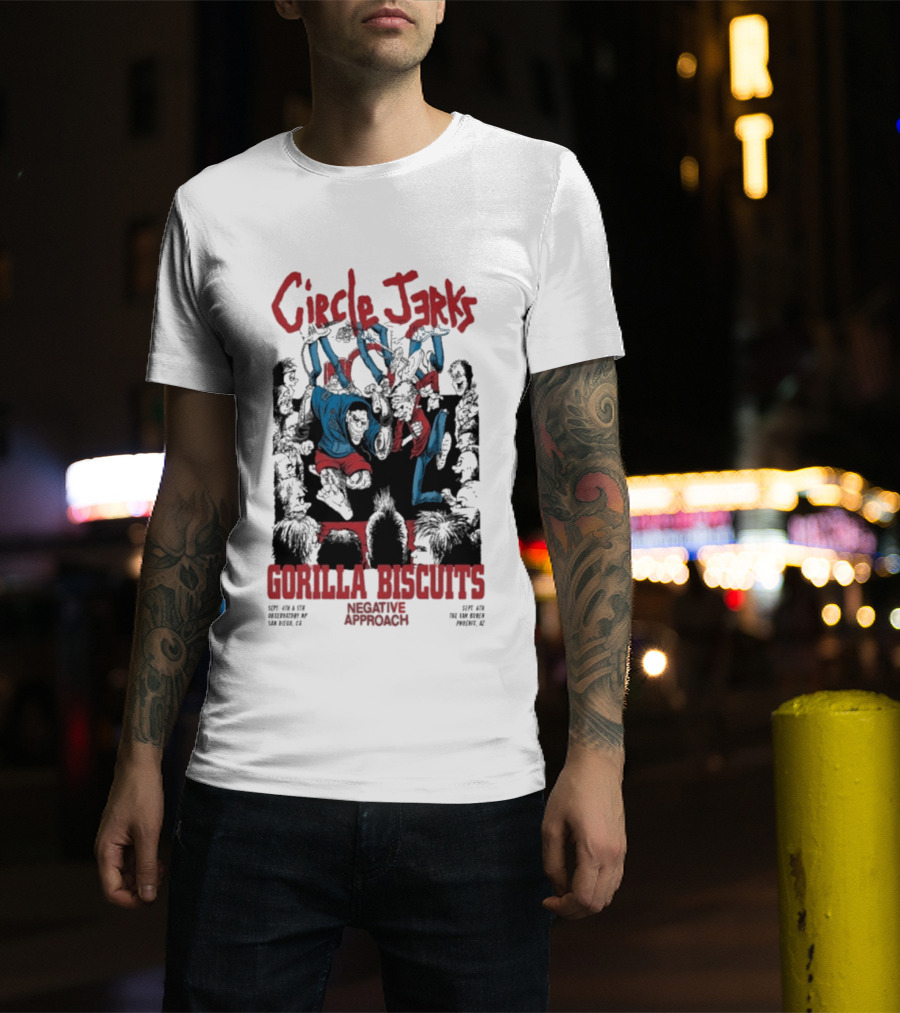 Circle Jerks Gorilla Biscuits Negative Approach San Diego CA September 4 5 2025 T-Shirt