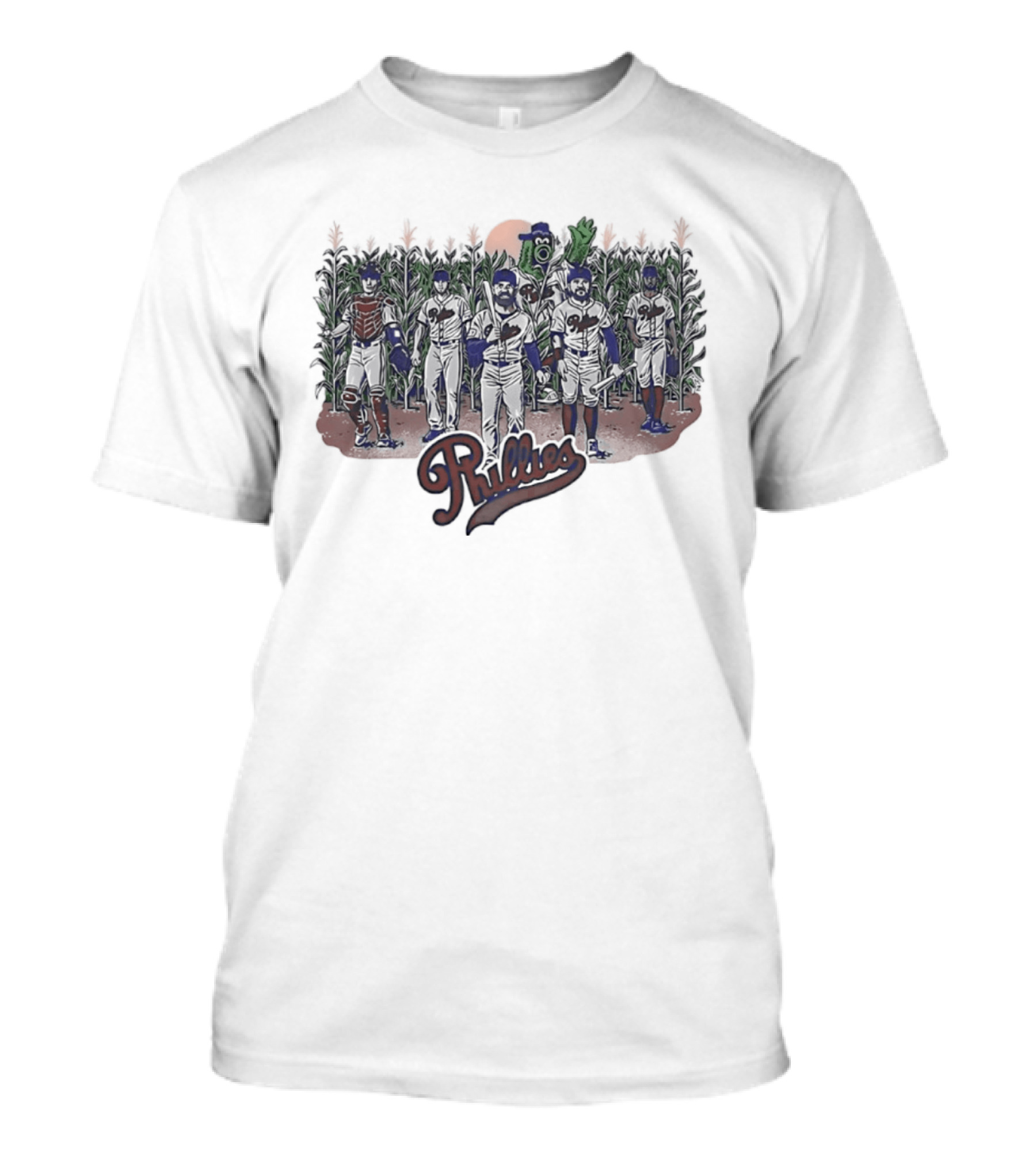 Philadelphia Phillies Retro Baseball Field Dreams Cornfield Players T-Shirt