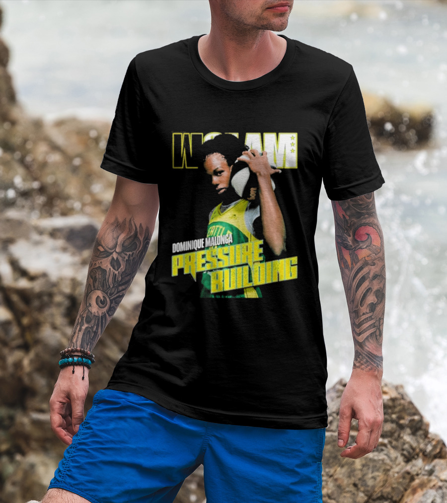 WSLAM Dominique Malonga Pressure Building Seattle Storm T-Shirt