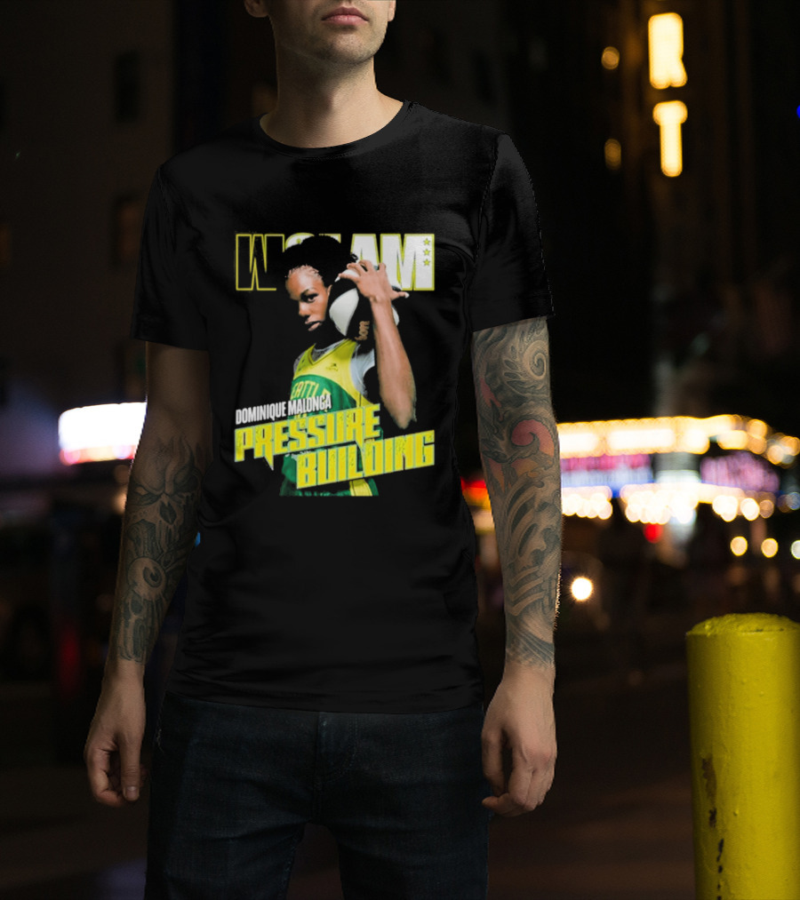 WSLAM Dominique Malonga Pressure Building Seattle Storm T-Shirt
