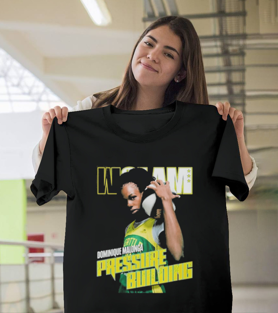 WSLAM Dominique Malonga Pressure Building Seattle Storm T-Shirt