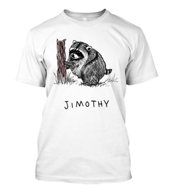 Jimothy Raccoon Hugging Tree Drawing T-Shirt