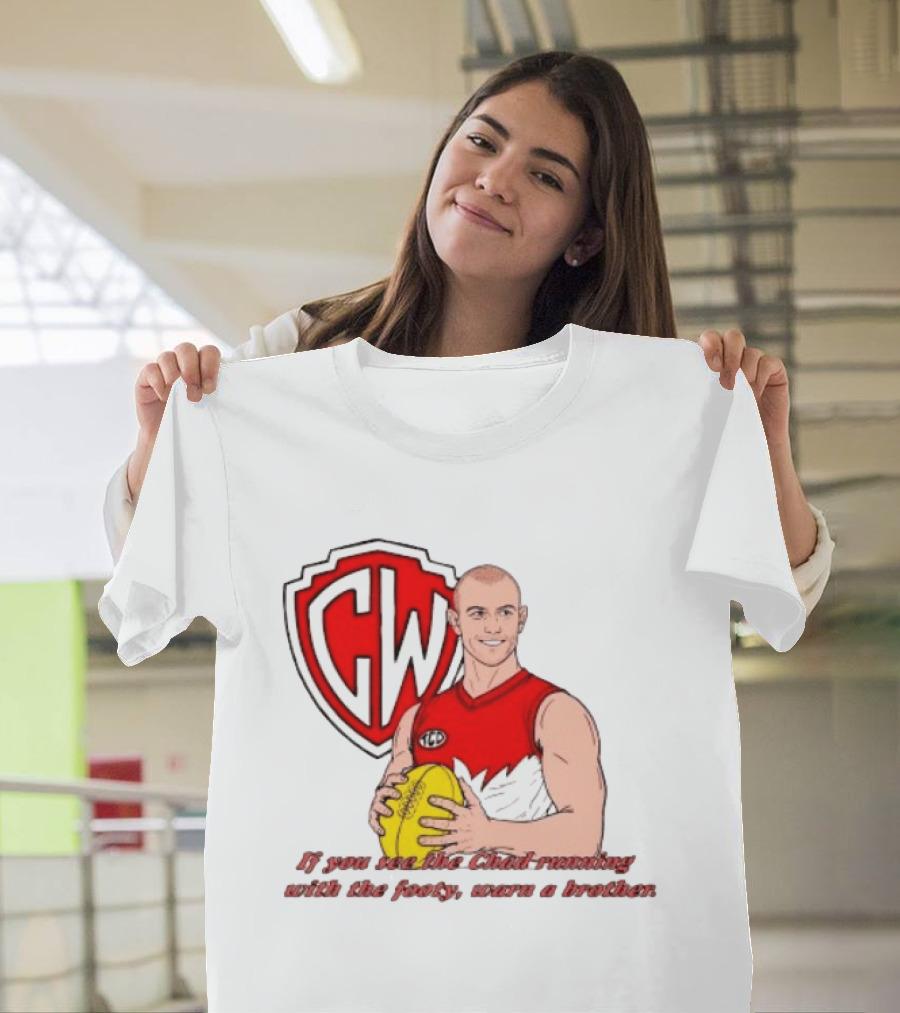 The Chad Running Footy Warn A Brother CW AFL T-Shirt