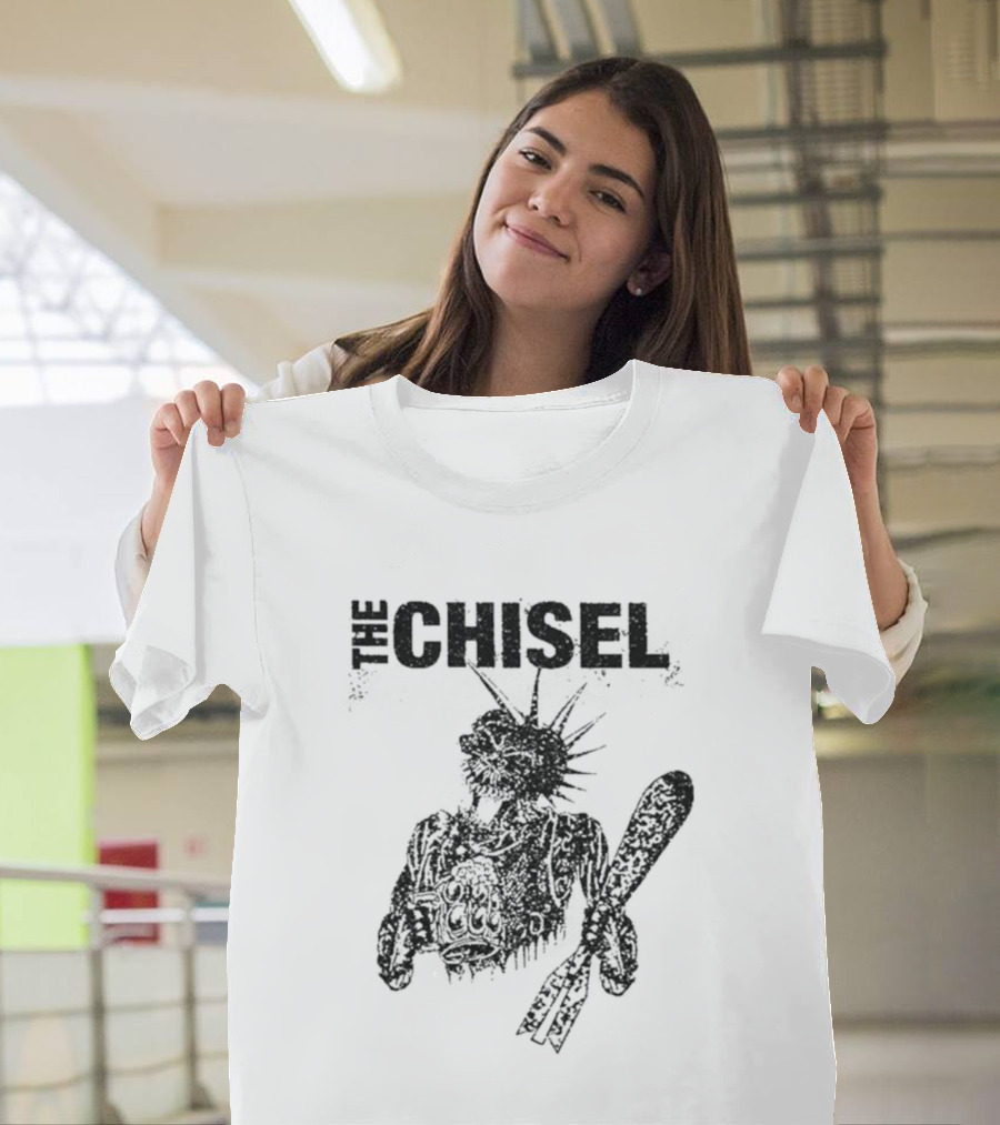 The Chisel Skeleton Statue Liberty Punk T-Shirt