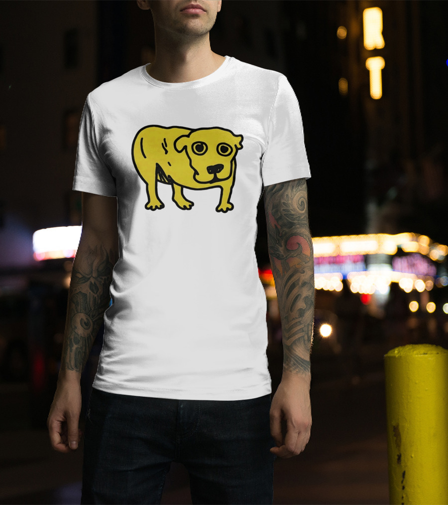 Tripod Aic Dog Drawing Yellow T-Shirt