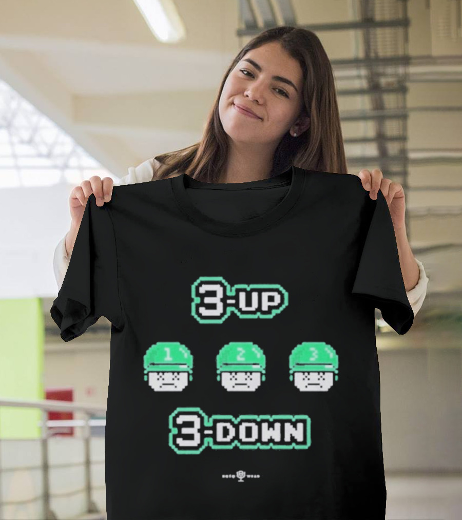 3 Up 3 Down 8 Bit Style Retro Gaming T-Shirt