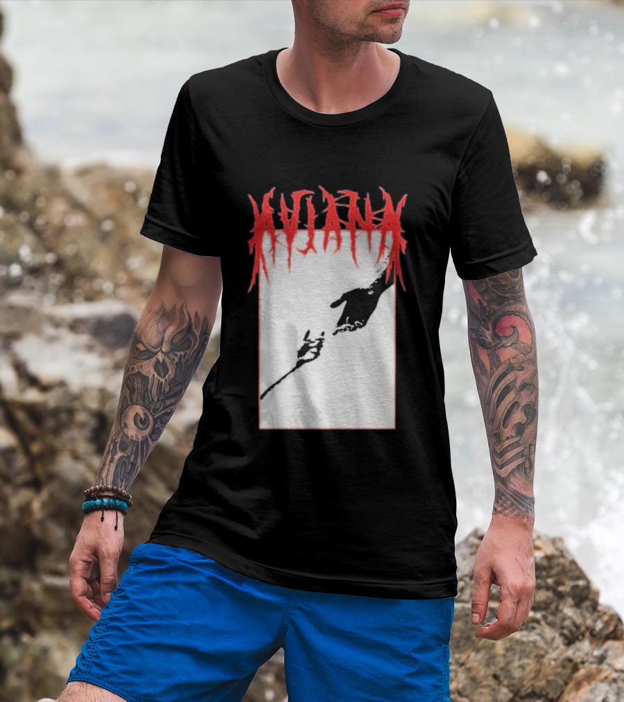 Aviana Death Corporation Hands Graphic Black And Red T-Shirt