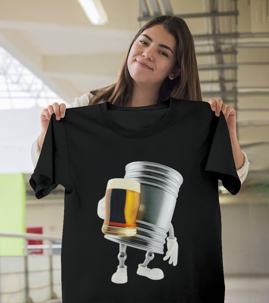 Beer Keg Holding Glass Character Meme T-Shirt