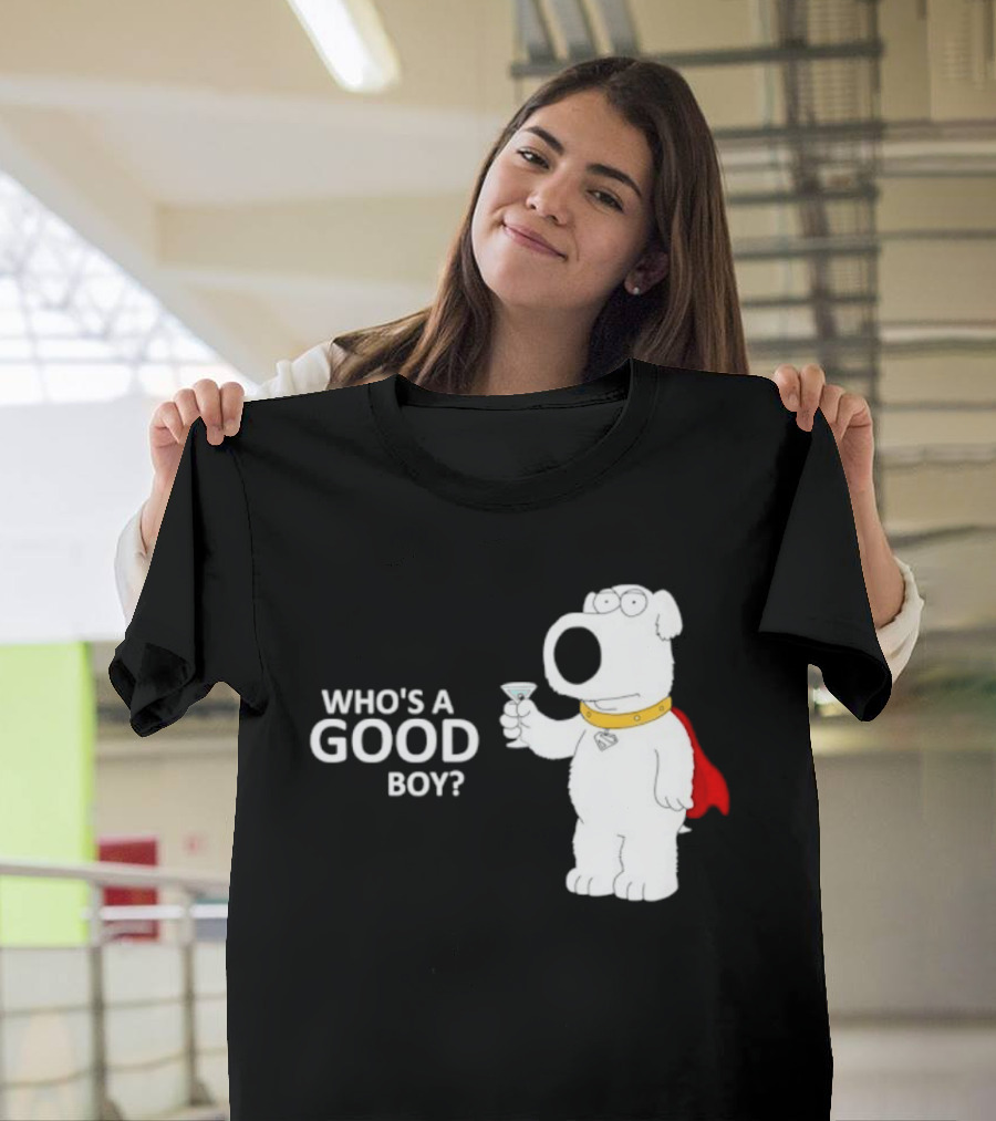 Brian Griffin Who's A Good Boy Family Guy Red Cape Martini T-Shirt