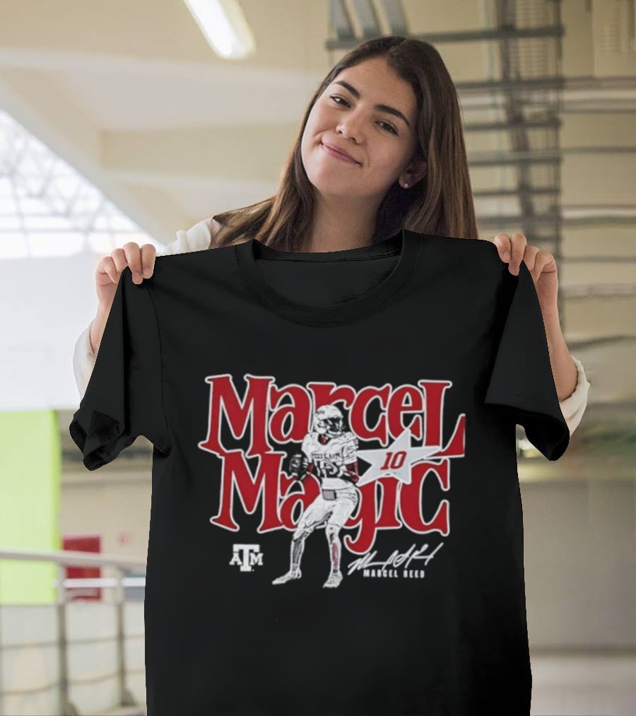 Texas A&M Aggies Marcel Reed 10 Marcel Magic Player Signature T-Shirt