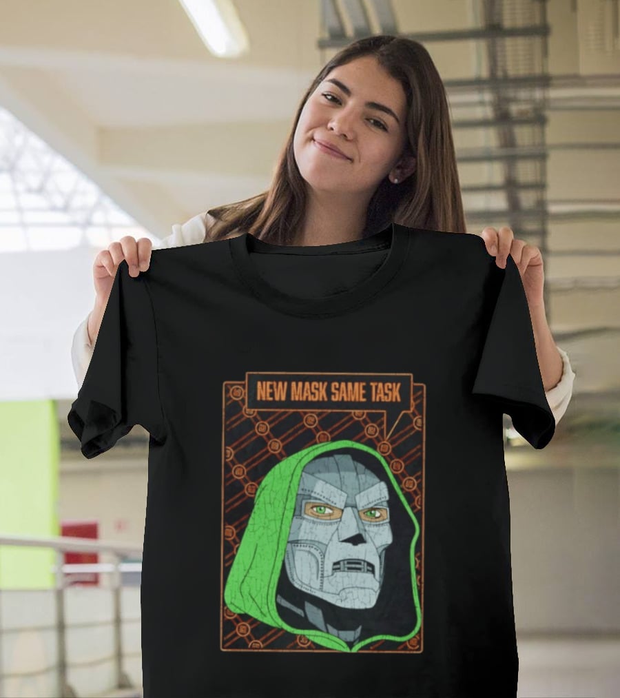 New Mask Same Task Doctor Doom Marvel Villain Green Hood Comic Book Hero T-Shirt
