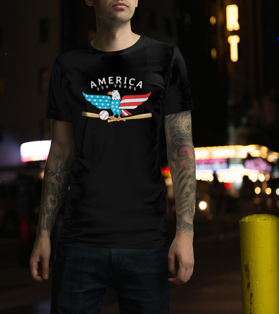 Schaumburg Boomers Independence Day America 250 Years Eagle Baseball Celebration T-Shirt