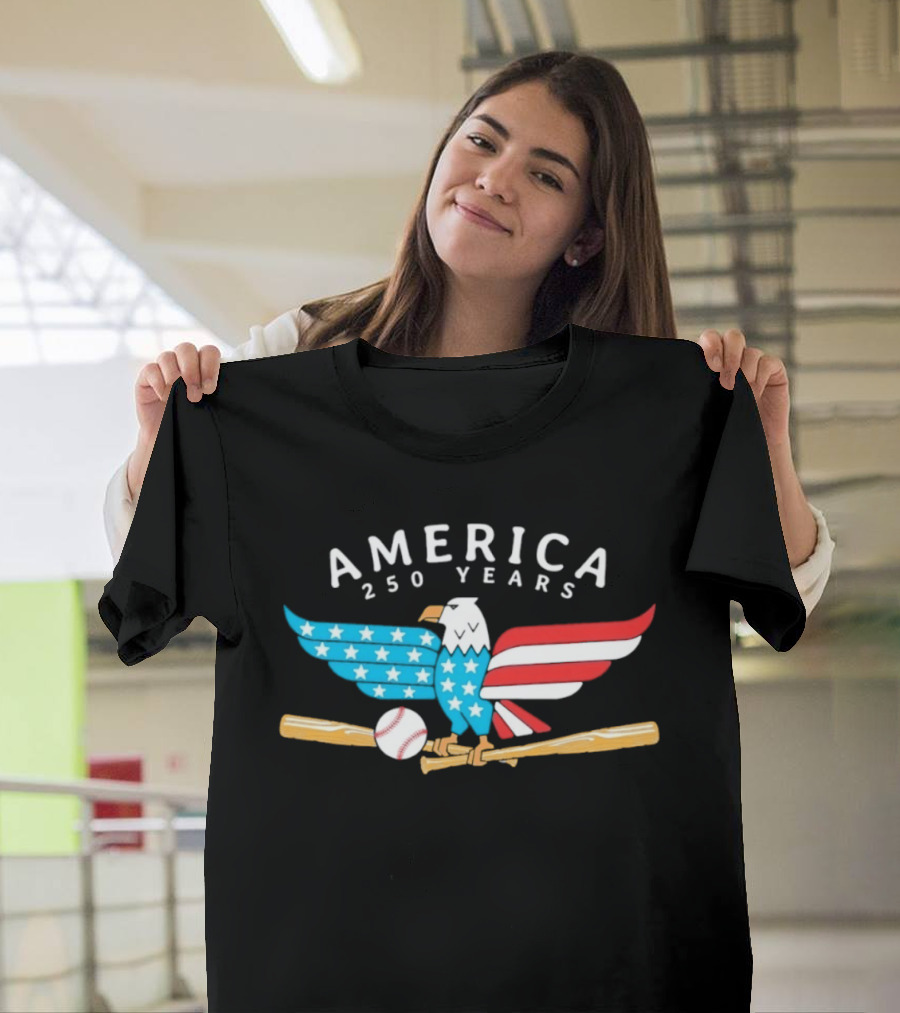 Schaumburg Boomers Independence Day America 250 Years Eagle Baseball Celebration T-Shirt