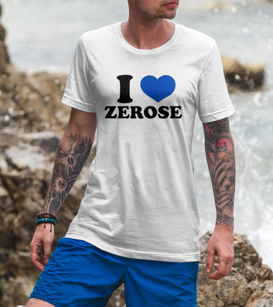 I Love Zerose Heart Blue T-Shirt