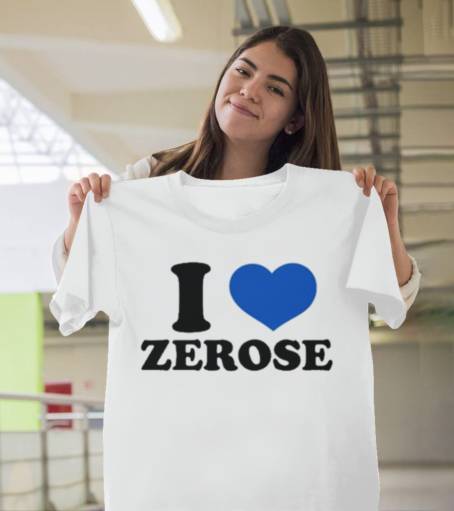 I Love Zerose Heart Blue T-Shirt