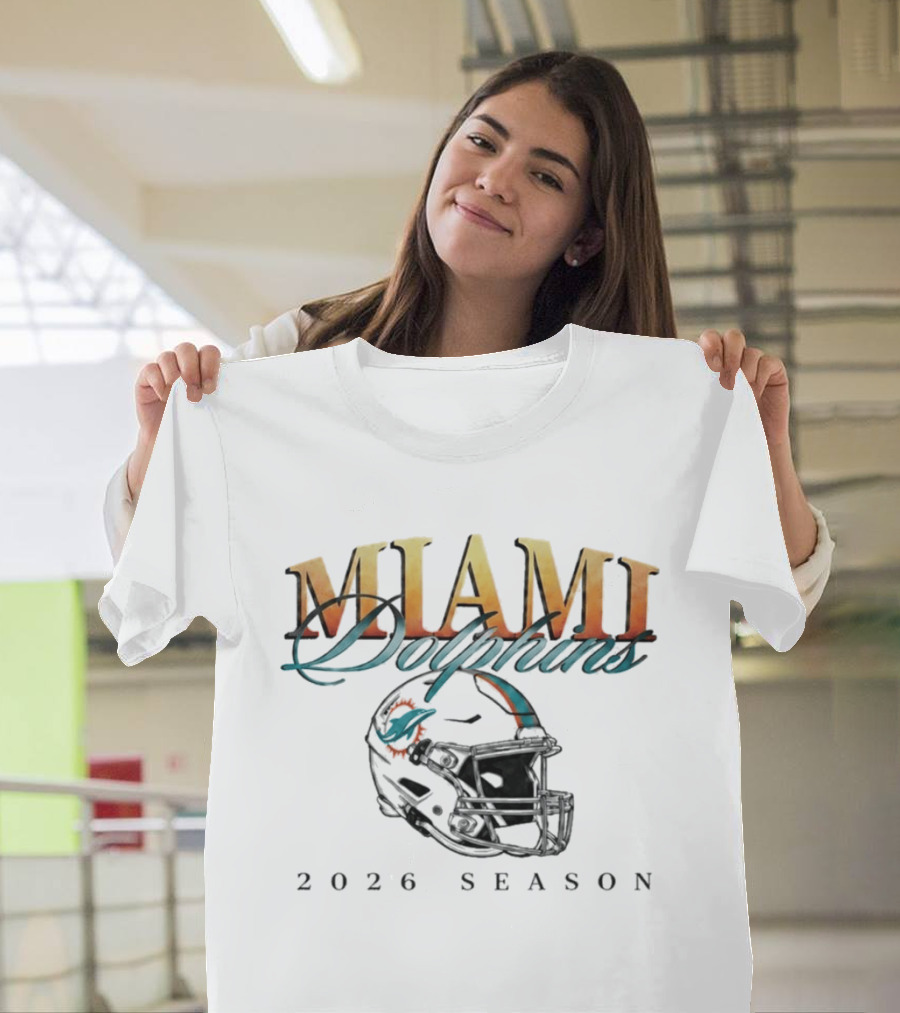 Miami Dolphins 2026 Season Helmet T-Shirt