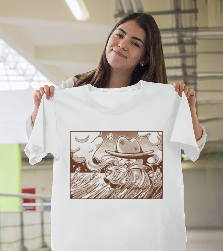 Pompompurin Detective Adventure In Wheat Field Sanrio Scene T-Shirt