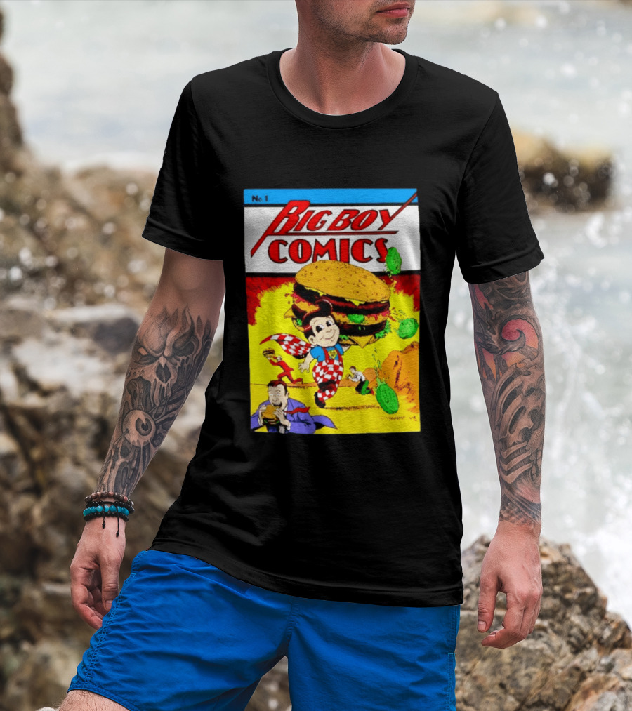 Big Boy Comics No 1 Hamburger Adventure Retro Comic Cover T-Shirt