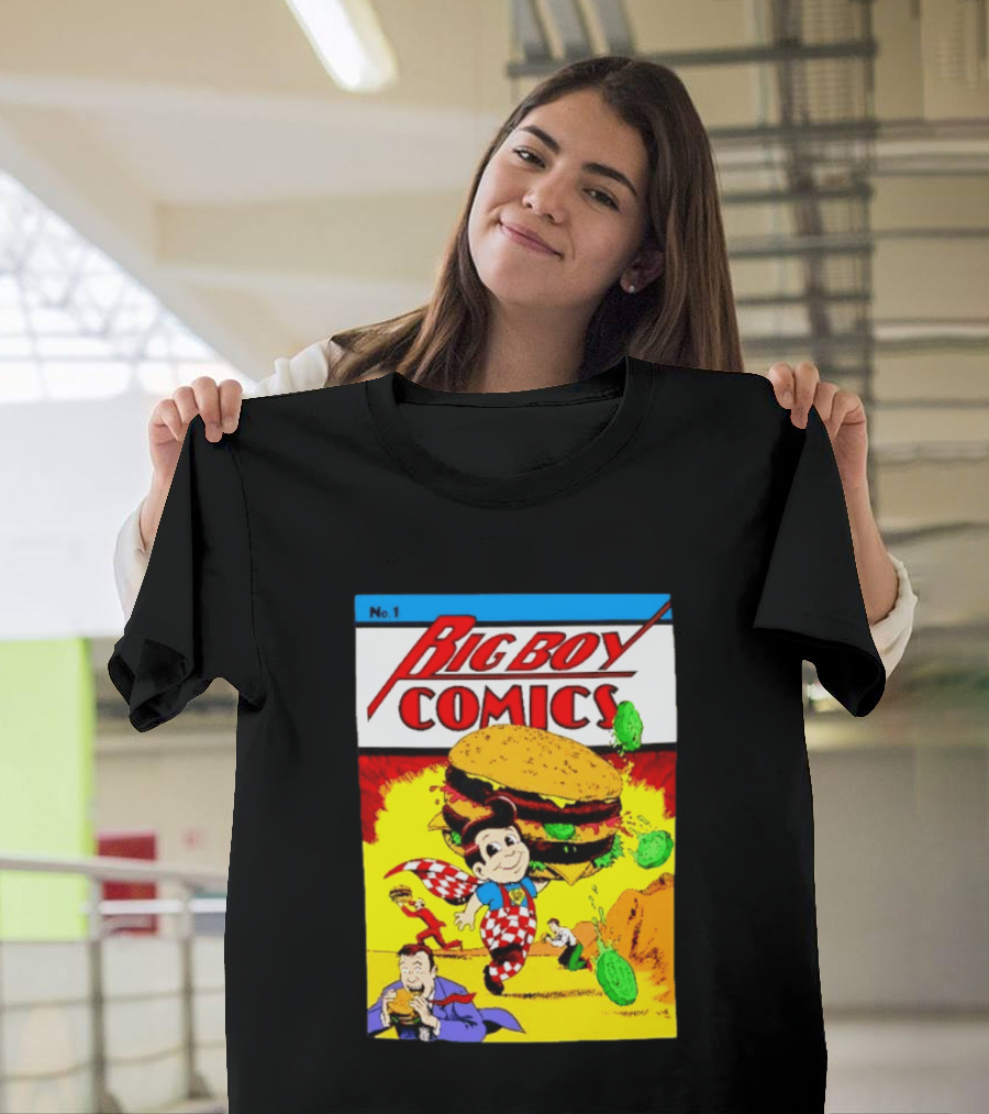 Big Boy Comics No 1 Hamburger Adventure Retro Comic Cover T-Shirt