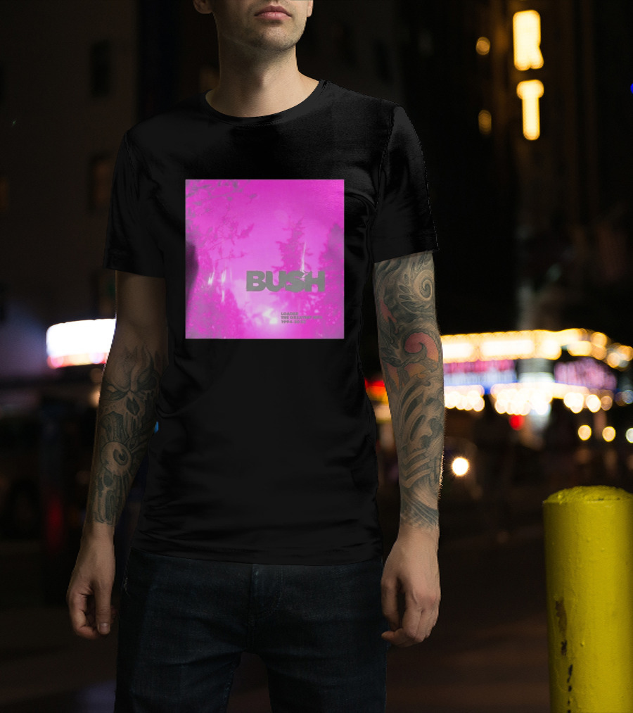 Bush Loaded The Greatest Hits 1994 2023 Pink Album Cover T-Shirt