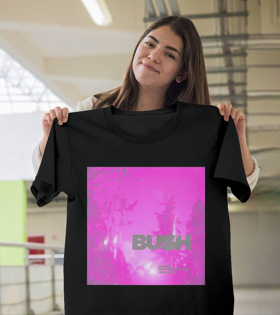 Bush Loaded The Greatest Hits 1994 2023 Pink Album Cover T-Shirt