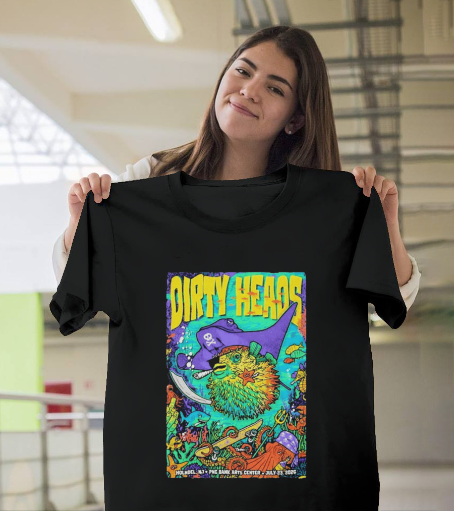 Dirty Heads Holmdel NJ July 23 2026 PNC Bank Arts Center Pirate Theme Ocean Creatures T-Shirt