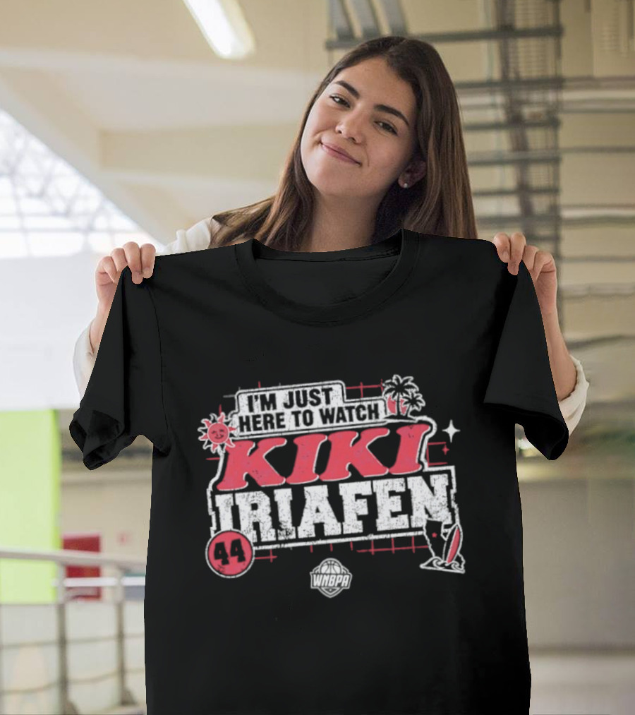 I'm Just Here To Kiki Iriafen 44 Washington Mystics WNBA Tropical Theme Basketball Fan T-Shirt